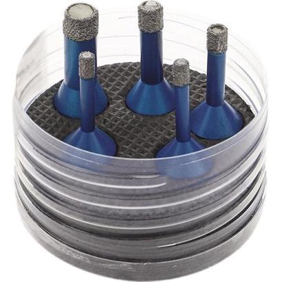 Diamant-Fliesenbohrer SET SANITÄR D.6 mm/6 mm/8 mm/10 mm/14mm L.63,5mm 5-tlg.