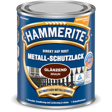 Hammerite Metall-Schutzlack - Glänzend Braun - 0,75 l - Hochwertiger Alkydharzlack