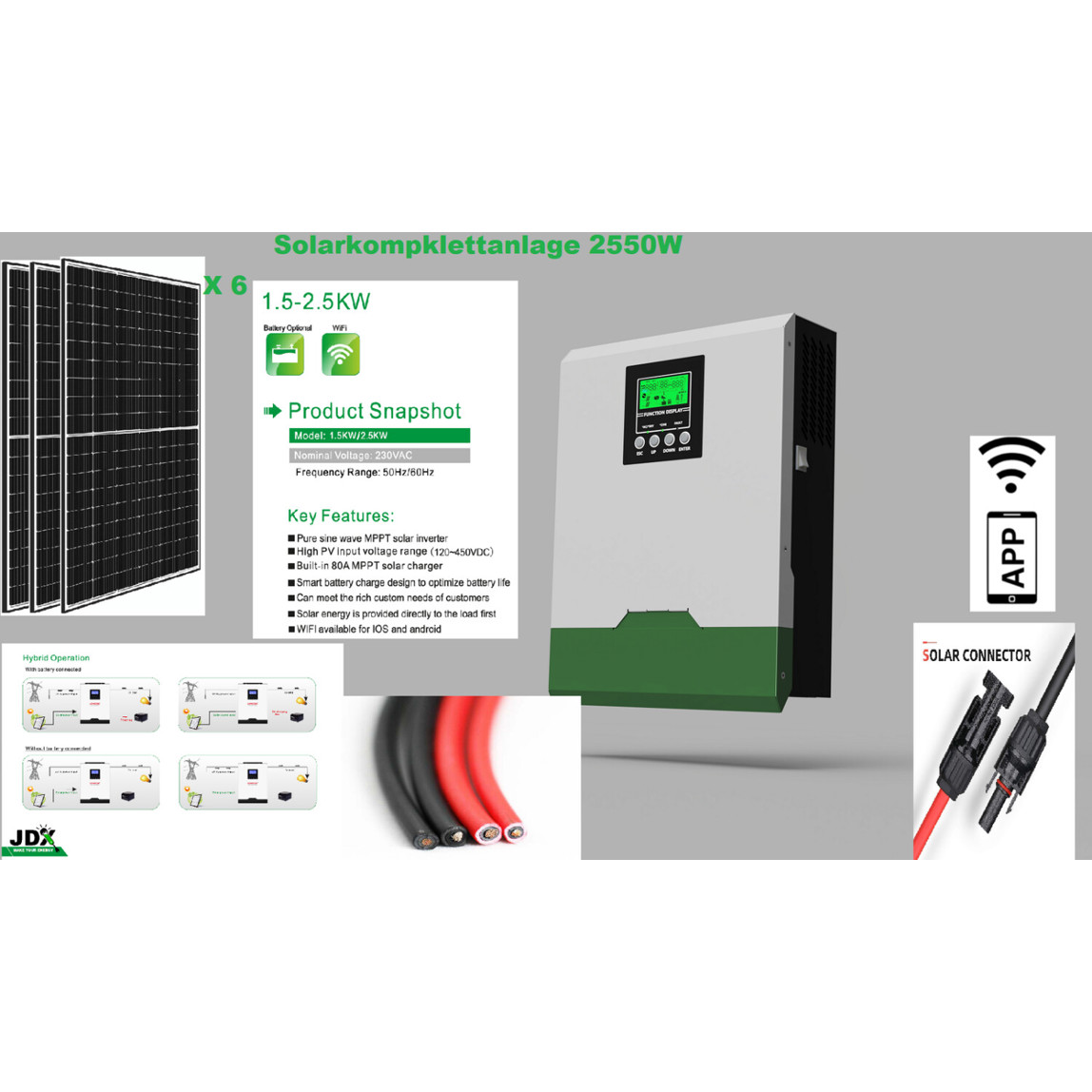 Komplettpaket 1,5 kW JDX Solaranlage - Effiziente Photovoltaikanlage für Ihr Zuhause