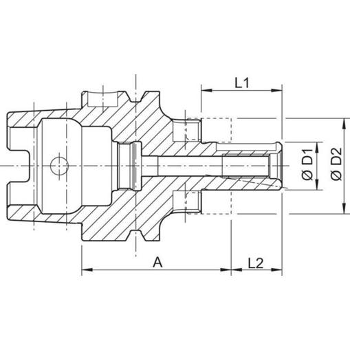HAIMER Kombi-Aufsteckfräsdorn DIN 69893-A - 40 x 70 mm - HSK63 Aufnahme