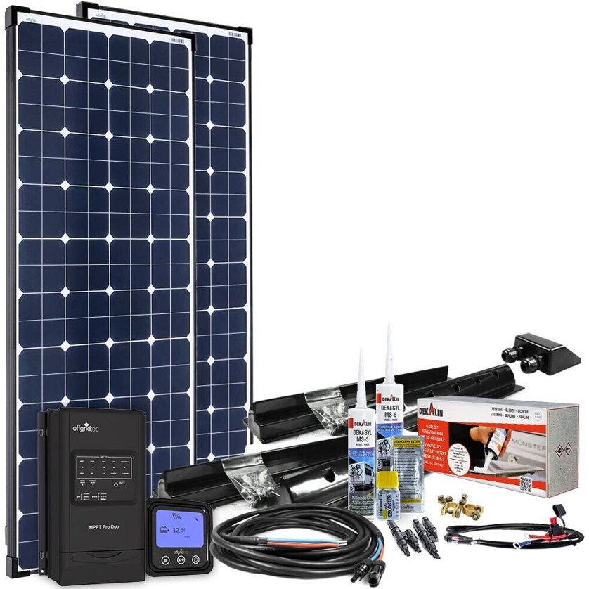 Offgridtec 300W MPPT 12V Wohnmobil Photovoltaikanlagen Komplettset mit EBL-Option (5455)