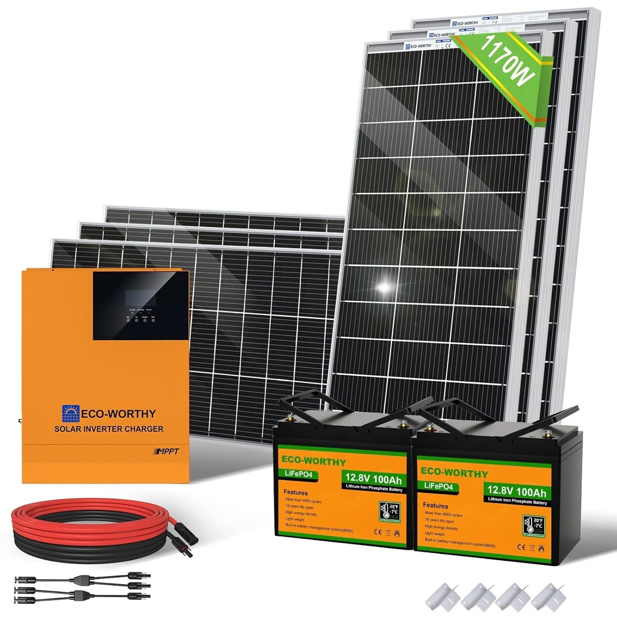 ECO-WORTHY 195W Mono Solar Panel - High Efficiency Photovoltaic Module