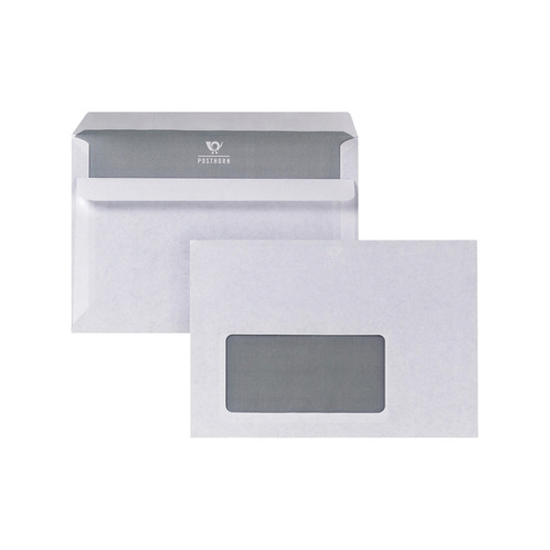 C6 Briefumschlag weiß - Selbstklebend mit Fenster - 162x114mm - 75 g/m²
