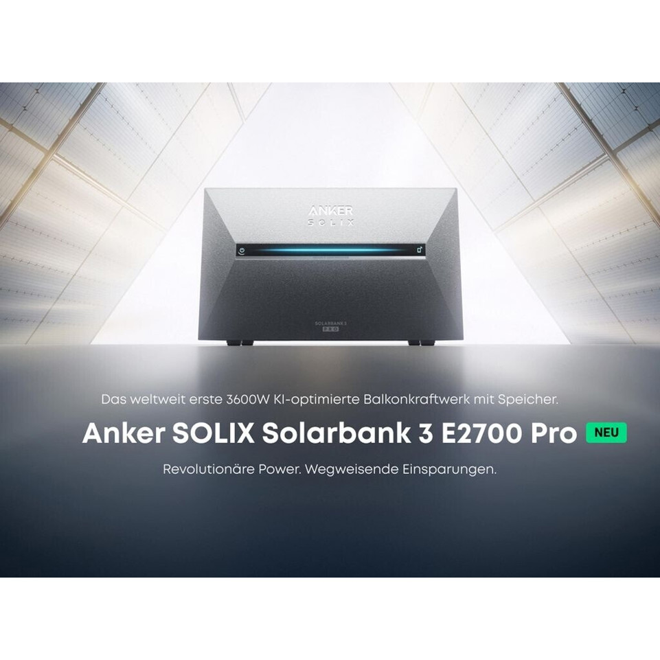 Anker SOLIX Solarbank 3 E2700 Pro - Hochleistungs-Solarstromspeicher