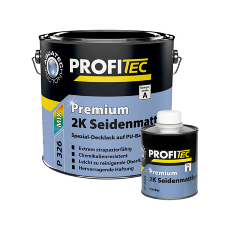 ProfiTec P326 Premium 2K Seidenmattlack - 1 Liter | Hochwertiger Polyurethanlack