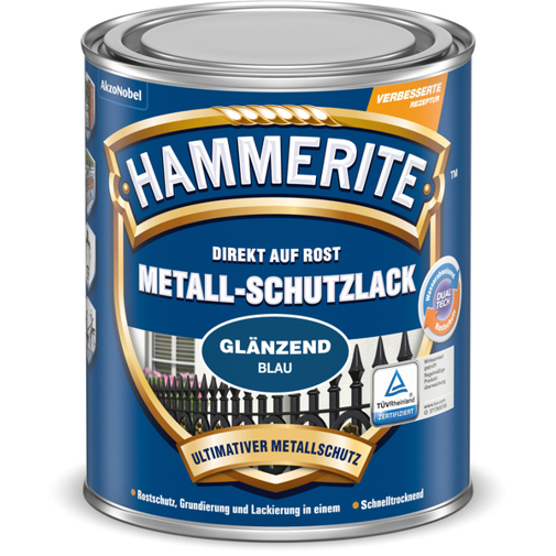 Hammerite Glänzender Metall-Schutzlack in Blau - 0,75 l | Alkydharzlack