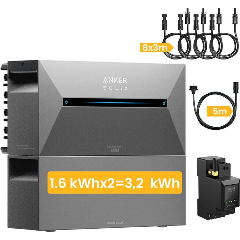 Anker SOLIX Solarbank 2 E1600 Pro mit 1x BP1600 – Hochleistungs-Solarstromspeicher