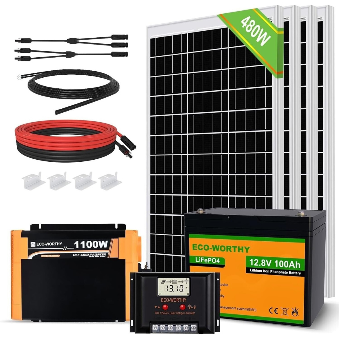 ECO-WORTHY Photovoltaikanlage 1000W - L02M120N-MCWMZIEU